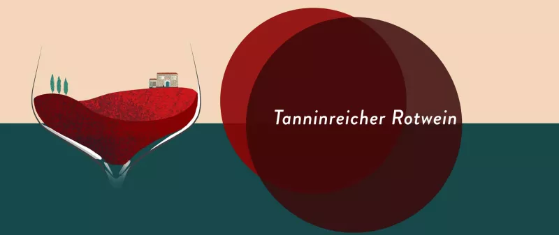 Tanninreicher Rotwein stammt meist von Beeren mit dicken Schalen 