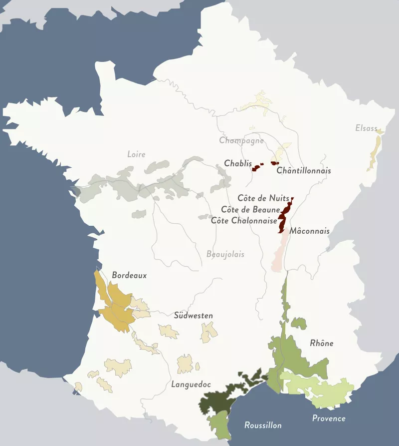 Lage des Burgund in Frankreich