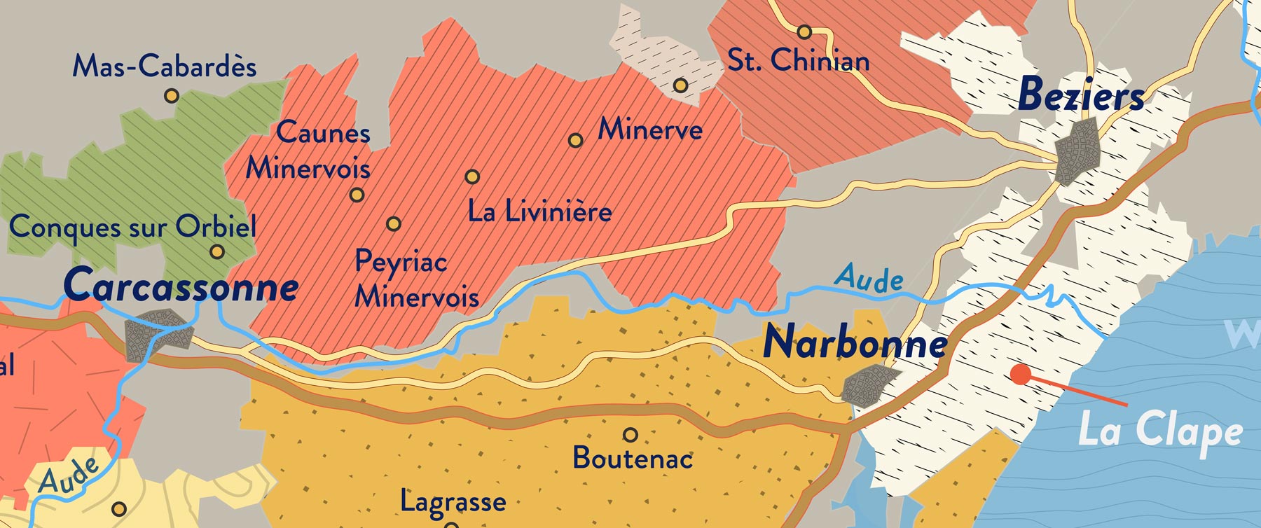 Über Jahrtausende haben die traumhaften Bedingungen im Languedoc den Winzern prallvolle Lager dunkler, belangloser Weine beschert. Solange sie genug verkaufen konnten, lebten die Winzer zufrieden ihr bescheidenes Leben unter der ständig lachenden Sonne.<br><br>Den belanglosen Ruf der Weine stießen zuerst einige mutige um, die im Languedoc «richtigen» Wein erzeugt haben. Ihr Erfolg spornte viele zu mehr Einsatz an, der im Languedoc mit enormen Qualitätssprüngen belohnt wurde. Die Erfolge haben eine beeindruckende Basis an Winzern geschaffen, die wunderbare Weine erzeugen.<br><br>