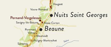 Pernand Vergelesses liegt zwischen Nuits Saint Georges und Beaune an der Côte d&amp;amp;#39;or