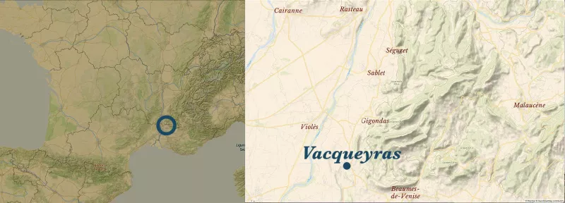 Vacqueyras liegt noch im nördlichen Teil der Provence