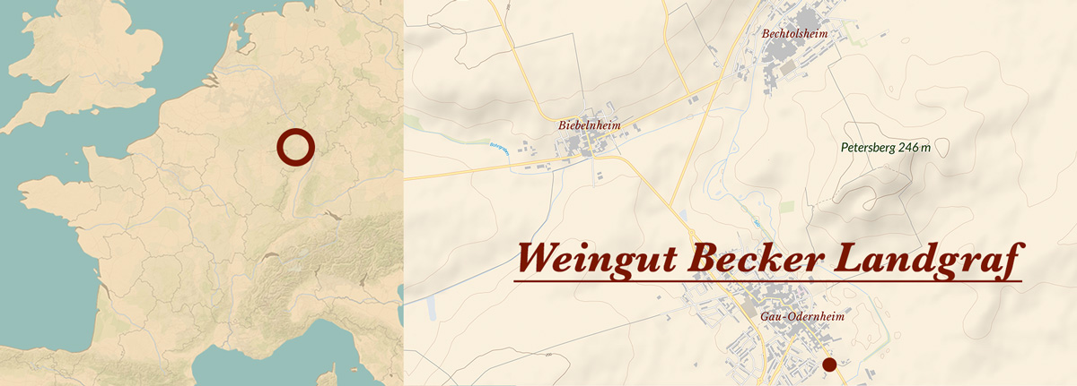 Die Weine von Becker-Landgraf stammen aus Lagen um Gau-Odernheim und besonders dem [[reg || Petersberg]]