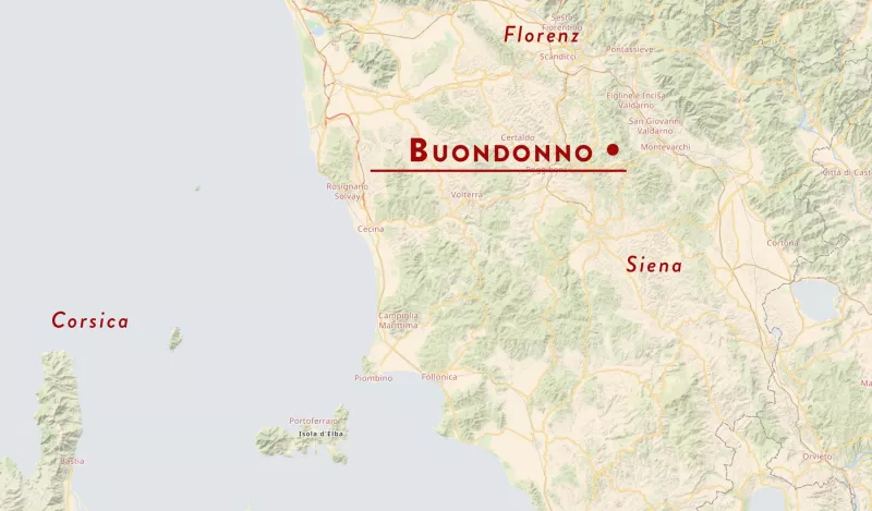 Buondonno liegt zwischen Florenz und Siena in der Toskana
