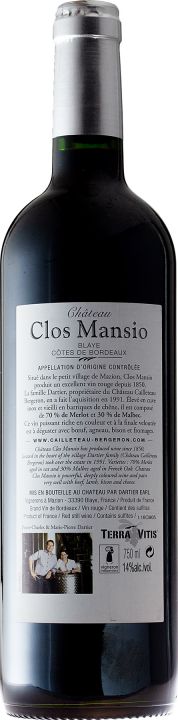 AOC Blaye Clos Mansio 2018